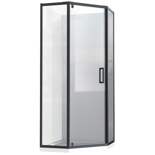 Framed 900mm Black Shower Door Kit Only - Diamond