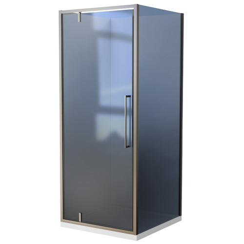 Semi-Framed 1000mm Gunmetal Shower Door Kit Only - Square