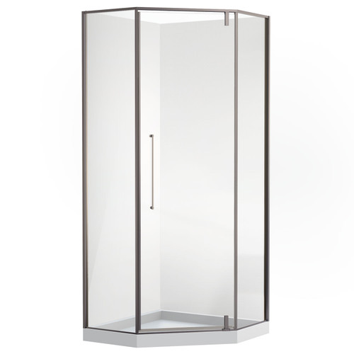 SS 900mm Gunmetal Shower Door Kit Only - Diamond