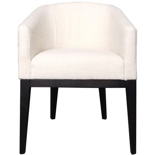Zen Monaco Dining Chair White Sand - Black Oak Legs