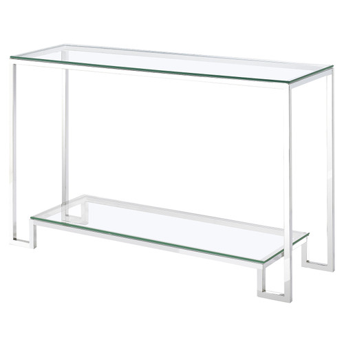 Como Glass Console Table - Chrome