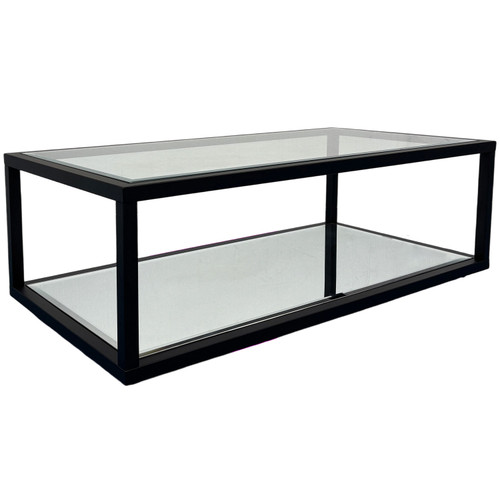 Cambridge Rectangle Glass Coffee Table - Matte Black