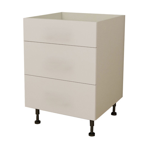 Kitchen Base Cabinet 3 Drawer 450mm Flat Pack - Gloss White