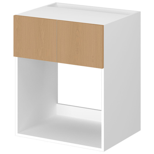 Kitchen Wall Microwave Cabinet 600mm - Natural Oak