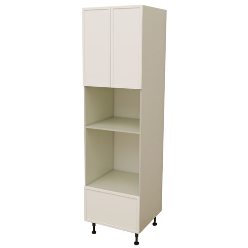 Kitchen Oven and Microwave Tower 600 + 390mm - Shaker White Lacquer