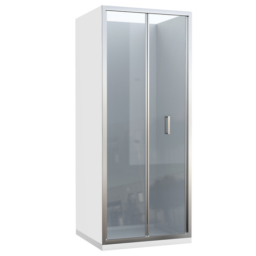 Framed 900mm Bi-Fold Chrome Shower with Centre Waste - 3 Sided