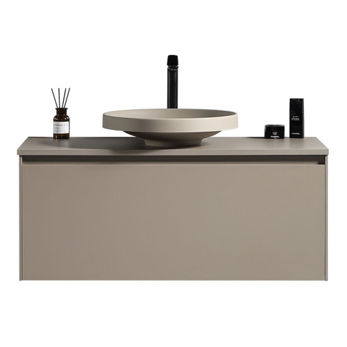 Moda Wall Vanity with Countertop and Vessel Basin 1000mm - Matte Grey