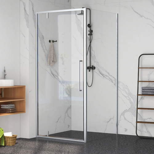 Semi-Framed 1000mm Chrome Shower with Corner Waste - Square