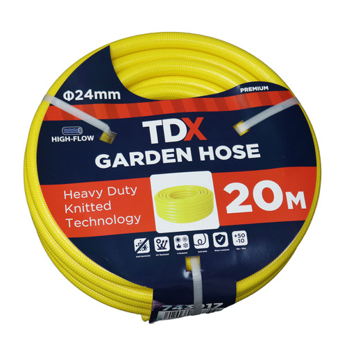 Knitted Garden Hose 24mm x 20m - Yellow