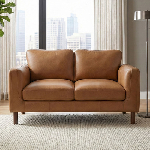 Soren 2 Seater Sofa 1520mm Tan Leather