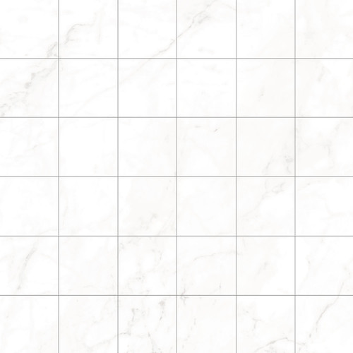 Bianco Cararra Porcelain Mosaic Tiles 300 x 300mm - 48mm x 36 (6x6) White