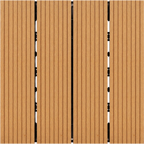 Decking Tiles 0.9m² Cedar Wood 10x Tiles - W 300mm x H 300mm