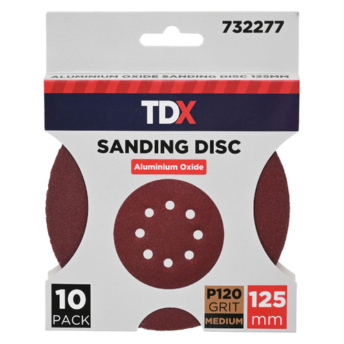 Aluminium Oxide Hook and Loop Sanding Disc 125mm #120 - Pack of 10