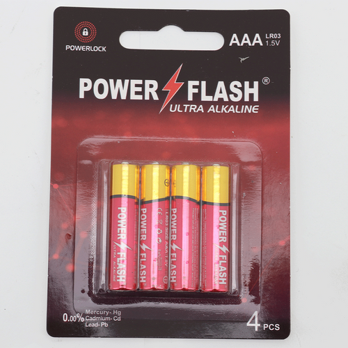 POWER FLASH AAA Ultra Alkaline Batteries Pack of 4