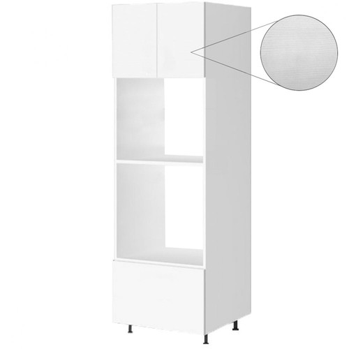 Kitchen Oven and Microwave Tower 600 + 390mm - White Woodgrain