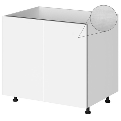 Kitchen Base Cabinet 2 Door 1000mm Flat Pack - White Woodgrain