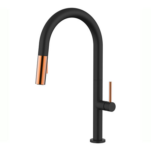 Vogue Form Pull-Out Sink Mixer - Black & Rose Gold