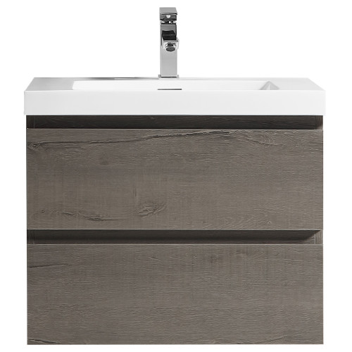 Vogue Soho Wall Vanity Dracula Oak with Omega Top 600mm