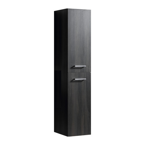 Vogue Novo Bathroom Wall Side Cabinet 1600mm x 350mm Black Woodgrain