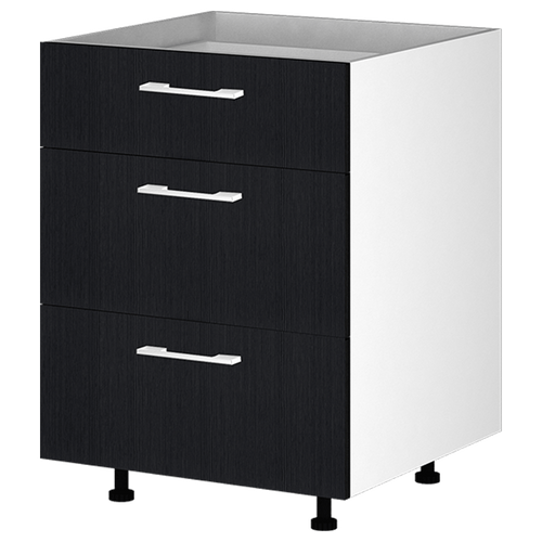 Rebon Kitchen Base Drawer Cabinet 600mm Black Woodgrain