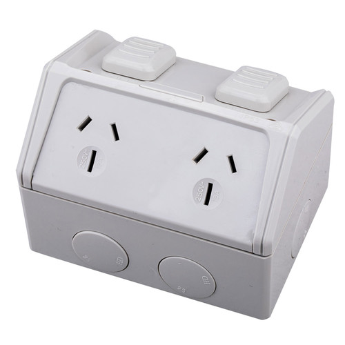 Double Outdoor Power Point 15A - Weatherproof - Trade Depot
