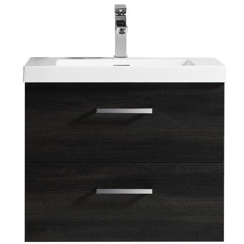 Novo Wall Vanity 600mm Black Woodgrain with Omega Top