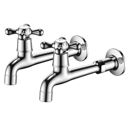 Vogue Laundry Tap Wall Mounted Pair Chrome