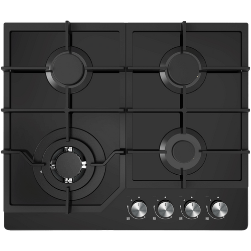 Midea Gas Cooktop 60cm Black Glass - Horizontal Controls