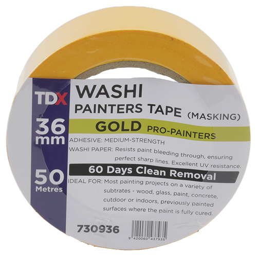 TDX Washi Painter Tape - Gold - 36mm