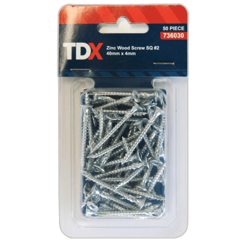 TDX Zinc Plated Wood Screw 4 x 40mm - Pack of 50