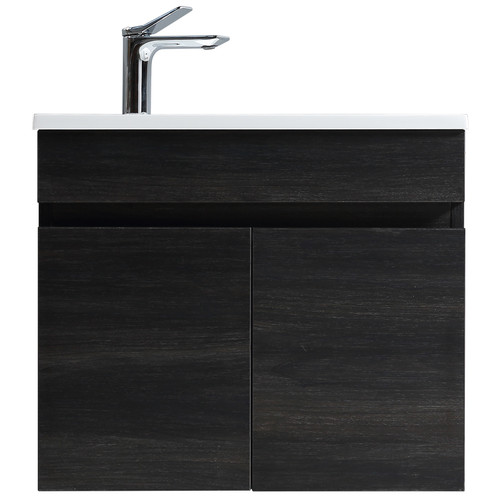 Vogue Maia Wall Vanity 600mm with Basin - Black Woodgrain