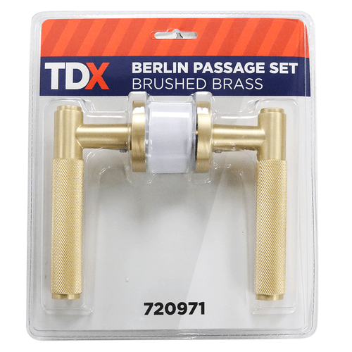 TDX Berlin Passage Door Handle - Brushed Brass