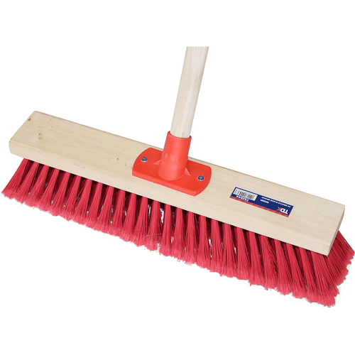 TDX PP Red Bristle Broom with Wooden Handle - 400mm