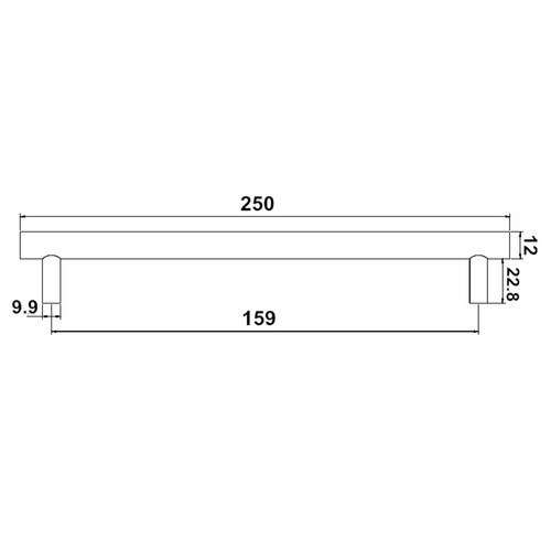 Klässich Cabinet Handle Black - L 250mm X D 32mm