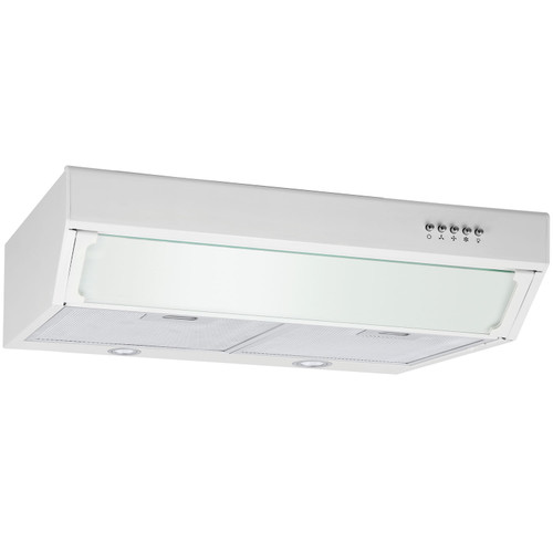 Vogue Slimline Rangehood With Glass White - 60cm