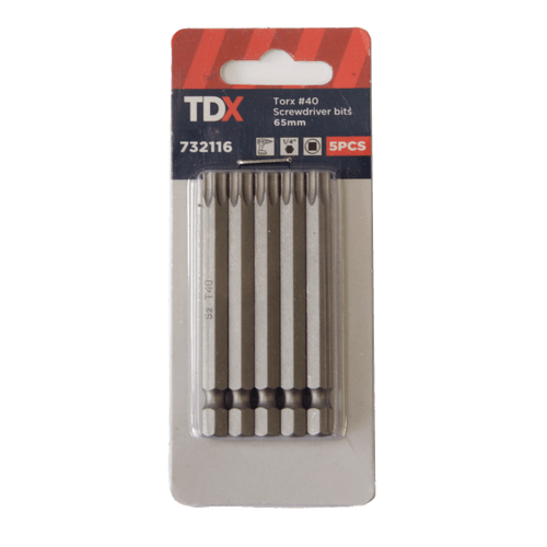 TDX Screwdriver Bits Torx #40 65mm - Pack of 5