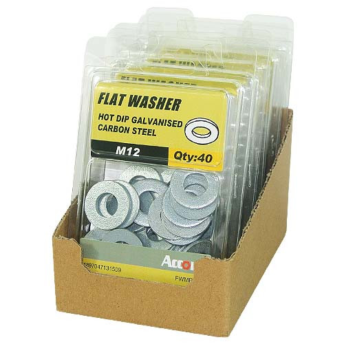 Akord Flat Washer Mtrc Hot Dip Glavanised M12 - Pack of 40