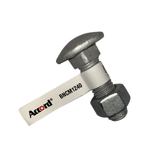Akord Coach Bolt & Nut Cup Head Hot Dip Galvanised M12x40mm  Akord Coach Bolt & Nut Cup Head Hot Dip Galvanised M12x40mm