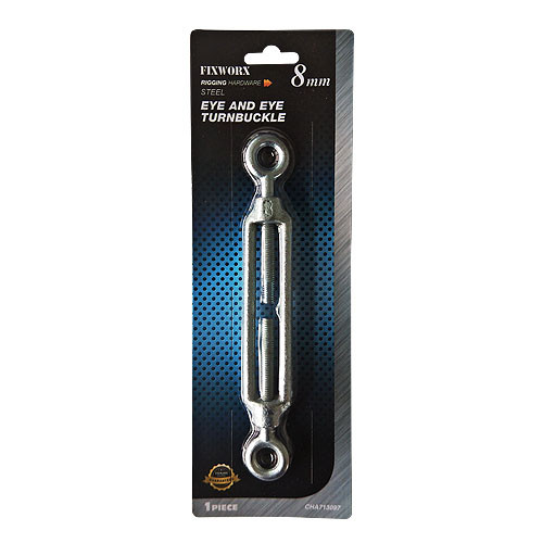 Fixworx Turnbuckle Eye & Eye Zinc Plated 8mm