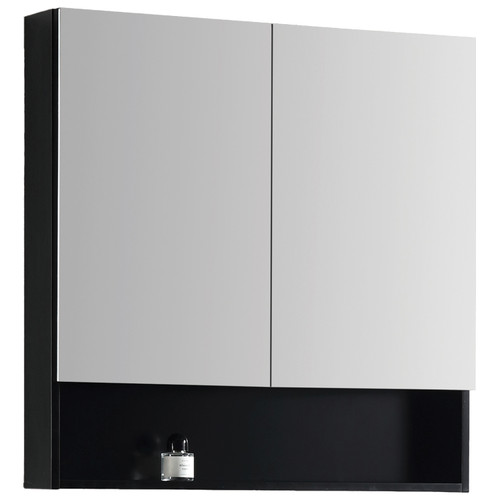 Fremont Mirror Cabinet 800mm - Matte Black Lacquer