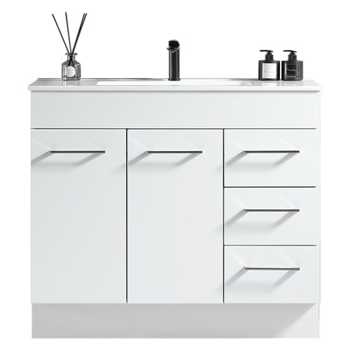 NOVO Floor Vanity With Classic Top 1000mm - White 