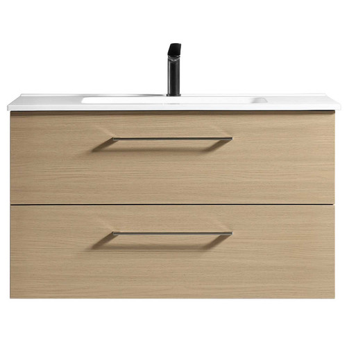NOVO Wall Vanity With Classic Top 1000mm - Natural Oak