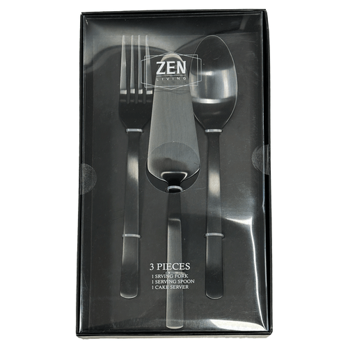 Zen Living - 3 Piece Serving Set Black Stainless Steel
