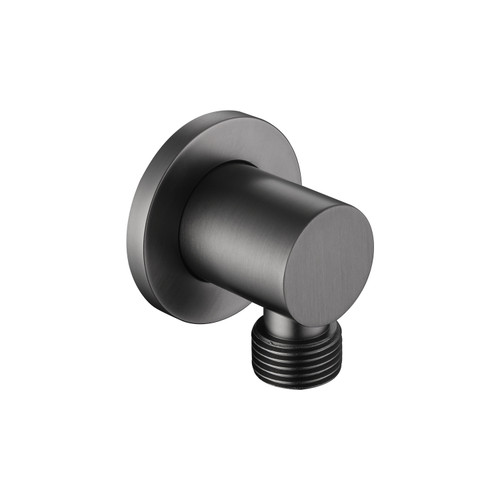 Round Shower Wall Elbow - Brushed Gunmetal
