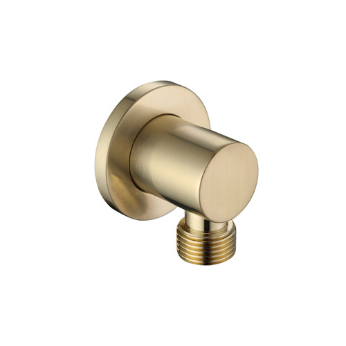 Round Shower Wall Elbow - Brushed Brass