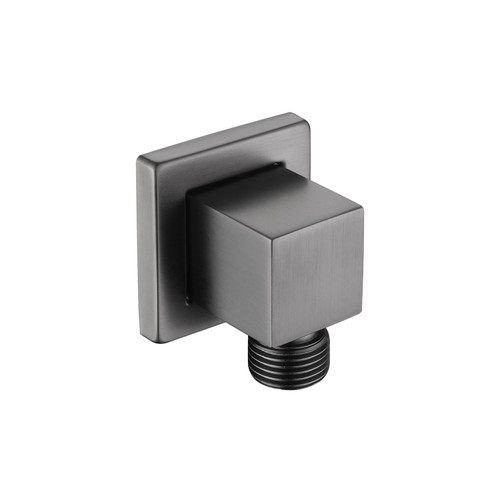 Square Shower Wall Elbow - Brushed Gunmetal