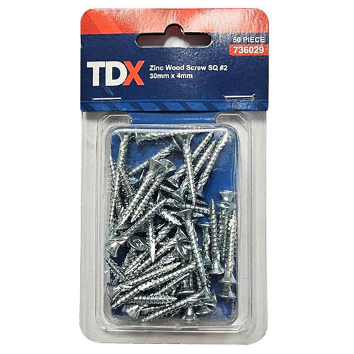 30mm Zinc Plated Wood Screw - 50pcs