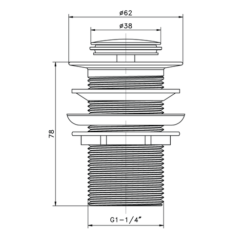 32mm Pop-up Waste Without Overflow - Brushed Nickel