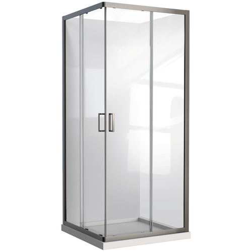 900mm Gunmetal Shower Door Kit Only - Square