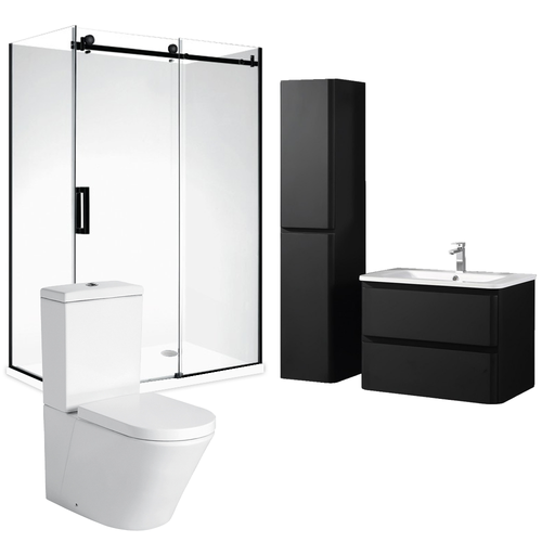 Avalon Luxury 1200mm Black Bathroom Combo